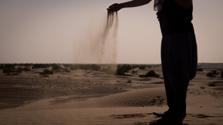 Having a walk in the desert