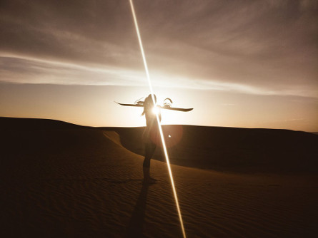 Sandboarding at Erg Chebbi dunes in our Luxury Camp