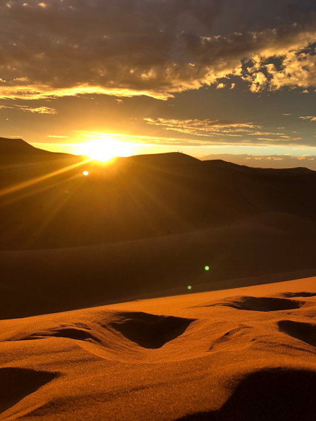 The exquisite sunset of Erg Chebbi Merzouga in Morocco